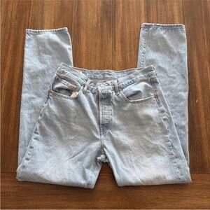 Levi’s 501 Jeans Mens 30x32 Straight Big E Button Fly Light Wash Premium Classic